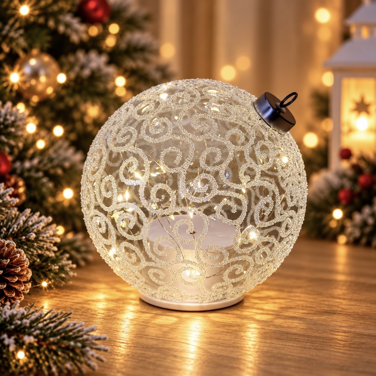 Decorazione luminosa ''Luxury'' girevole white spirale